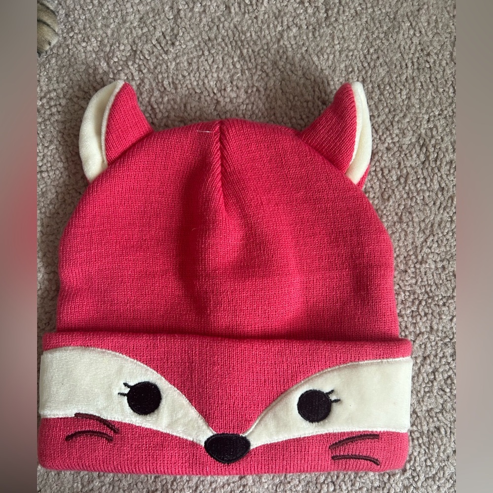 Pink Fox Kids Hat